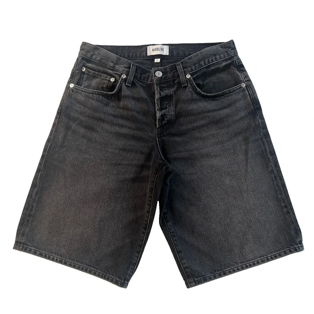 AGOLDE Low Rise Long Dark Arcane Wash Size 27 NWOT Denim Shorts